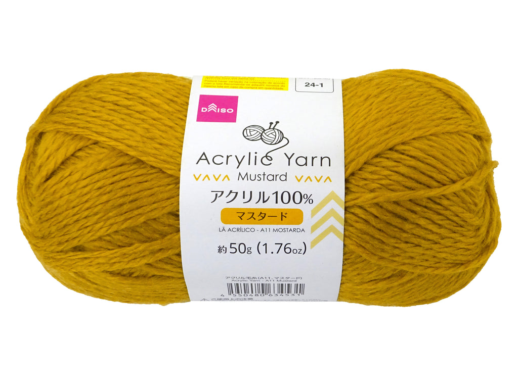 アクリル毛糸（Ａ１１、マスタード）５０ｇ ダイソー(DAISO)