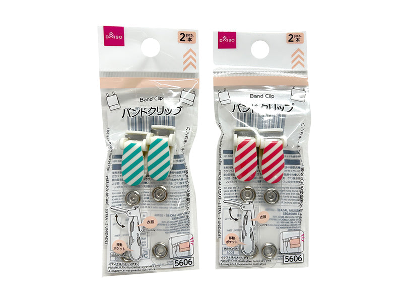 バンドクリップ（ストライプ柄、２本） ダイソー(DAISO)