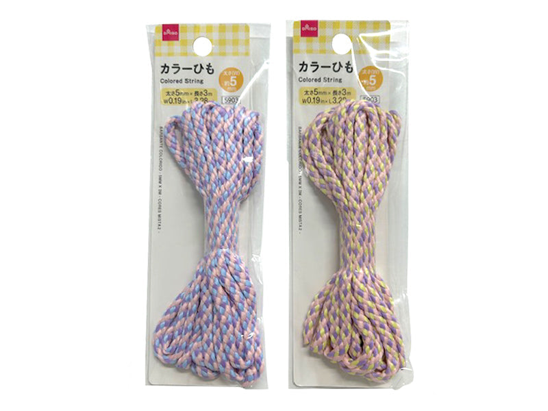 カラーひも（ミックスカラー２）太さ５ｍｍ×長さ３ｍ ダイソー(DAISO)