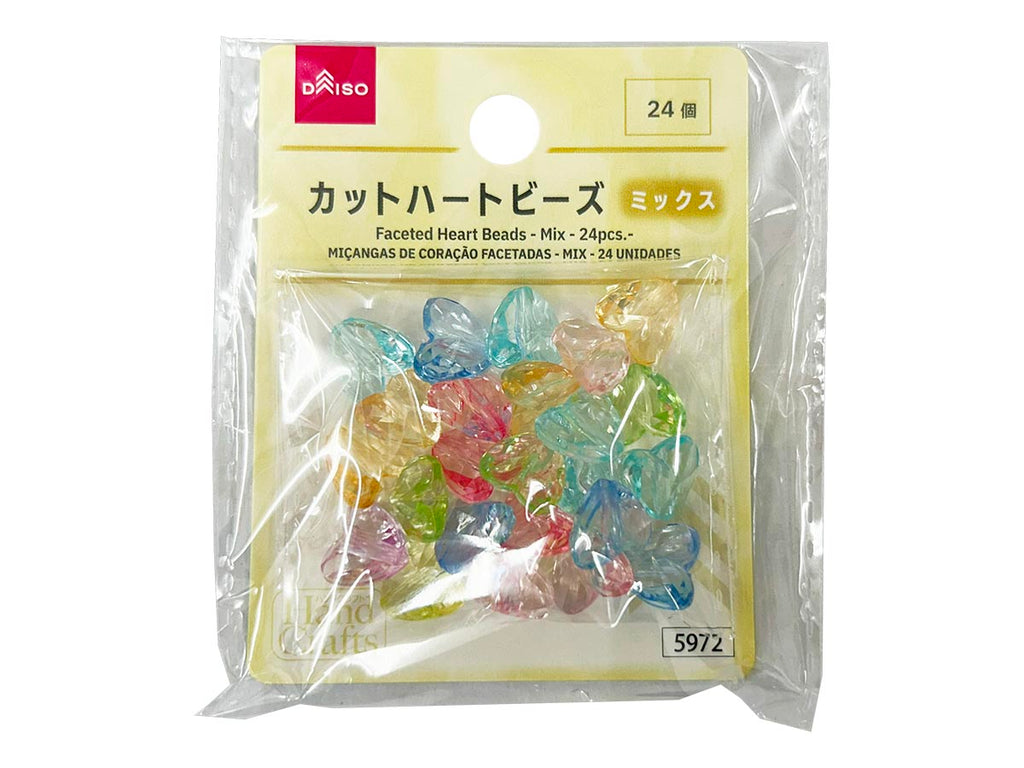 カットハートビーズ（ミックス、２４個） ダイソー(DAISO)