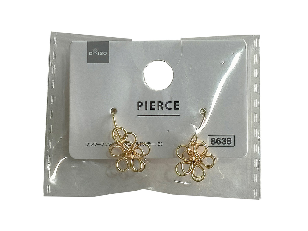 フラワーフックピアス（ゴールドカラー、Ｂ） ダイソー(DAISO)