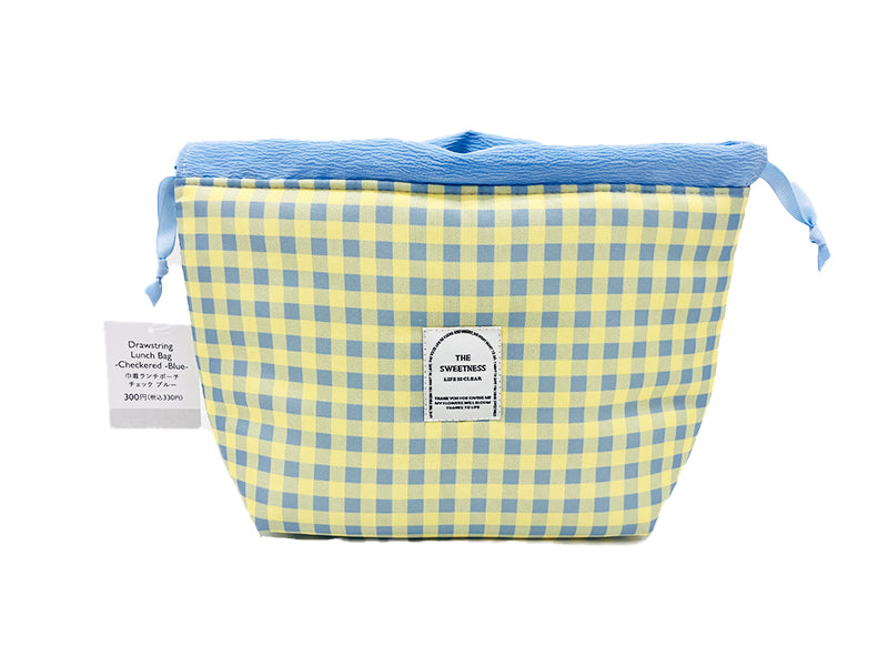 巾着ランチポーチ（チェック、ＢＬ） ダイソー(DAISO)