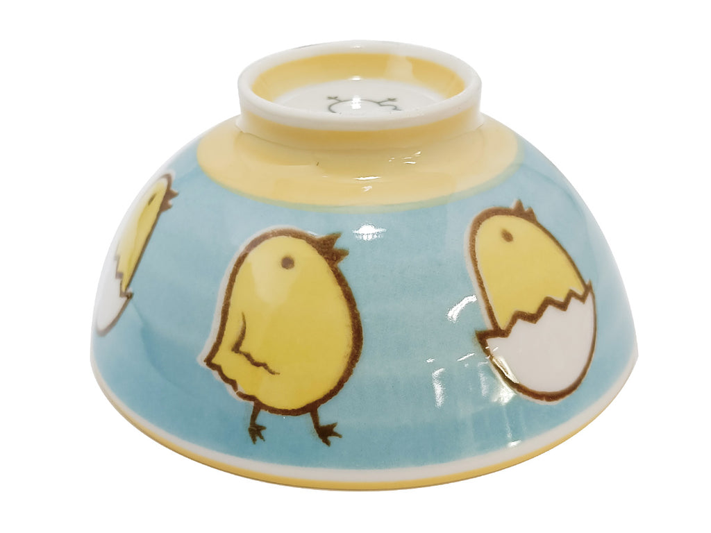 美濃焼子供茶碗（ひよこ、ブルー） ダイソー(DAISO)