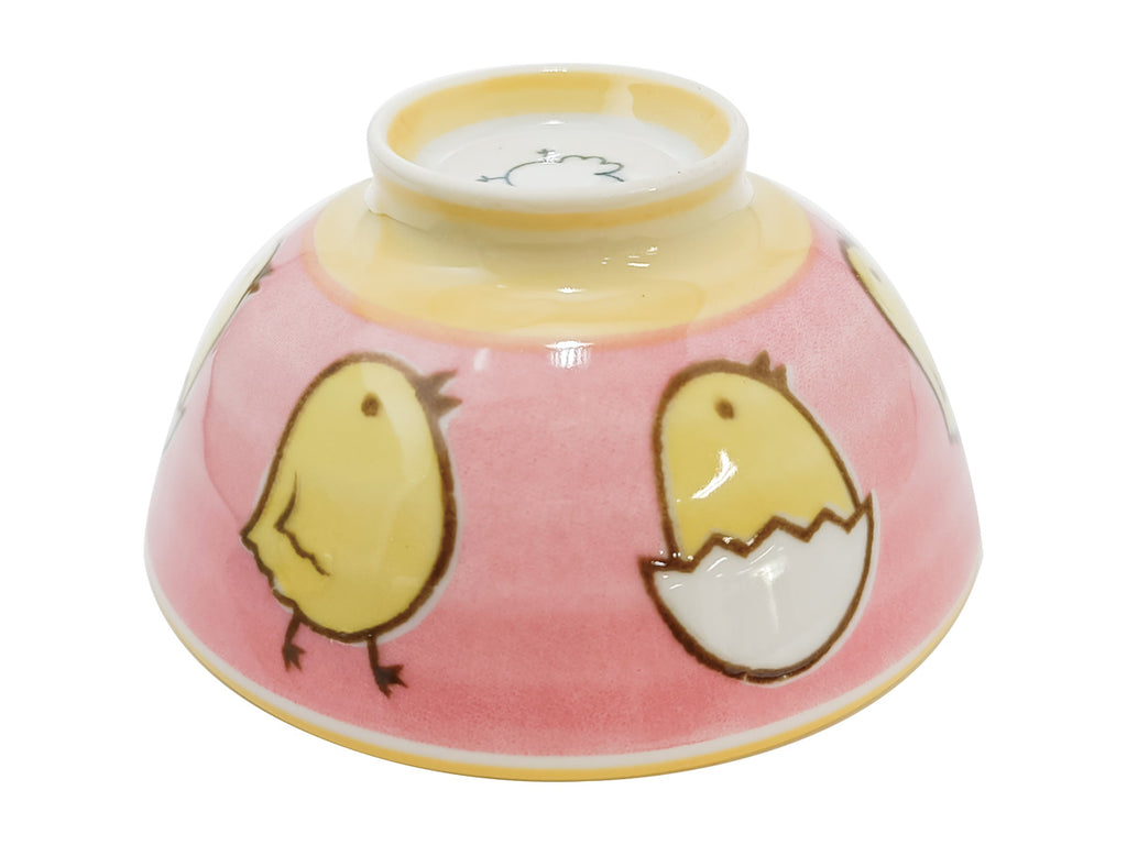 美濃焼子供茶碗（ひよこ、ピンク） ダイソー(DAISO)