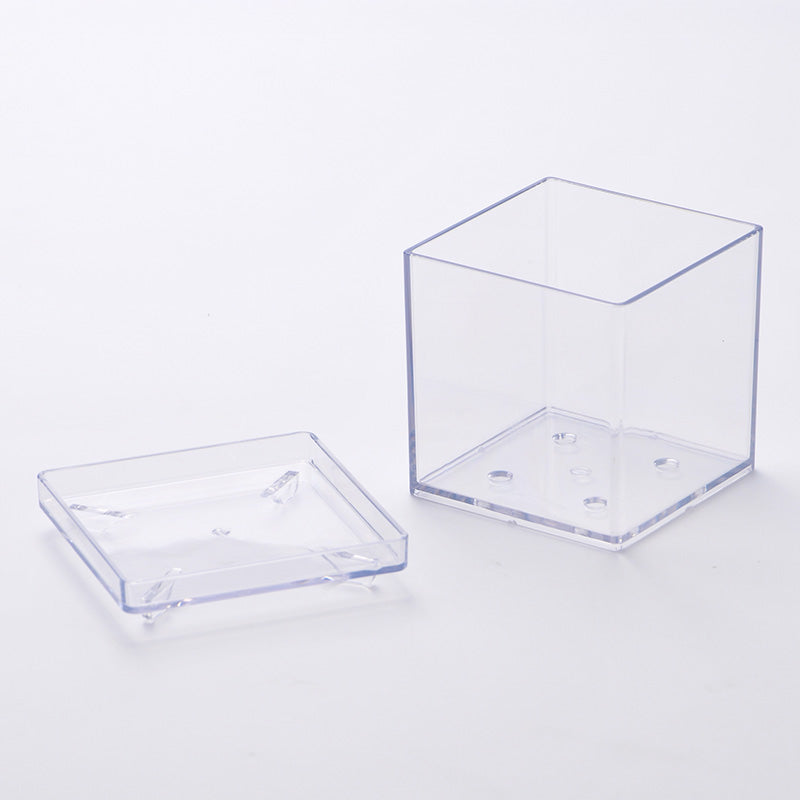 トレイ付クリア植木鉢（四角、３号）９ｃｍ ダイソー(DAISO)