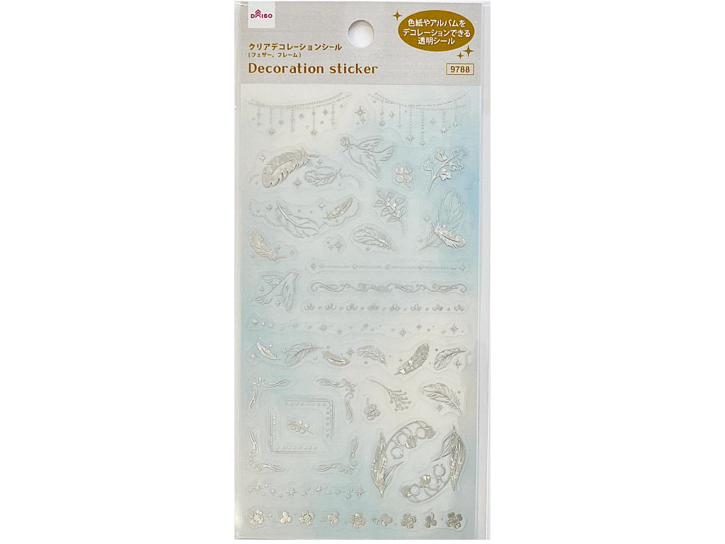 クリアデコレーションシール（フェザー、フレーム） ダイソー(DAISO)