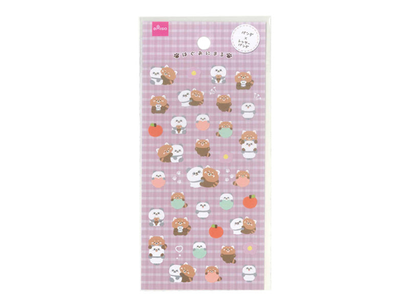 シートシール（はぐあにまる、パンダとレッサーパンダ） ダイソー(DAISO)