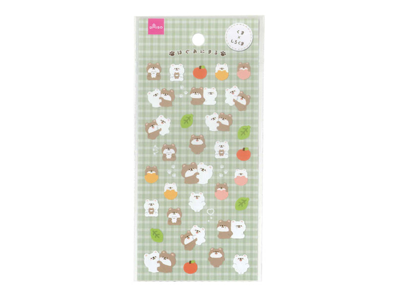 シートシール（はぐあにまる、くまとしろくま） ダイソー(DAISO)