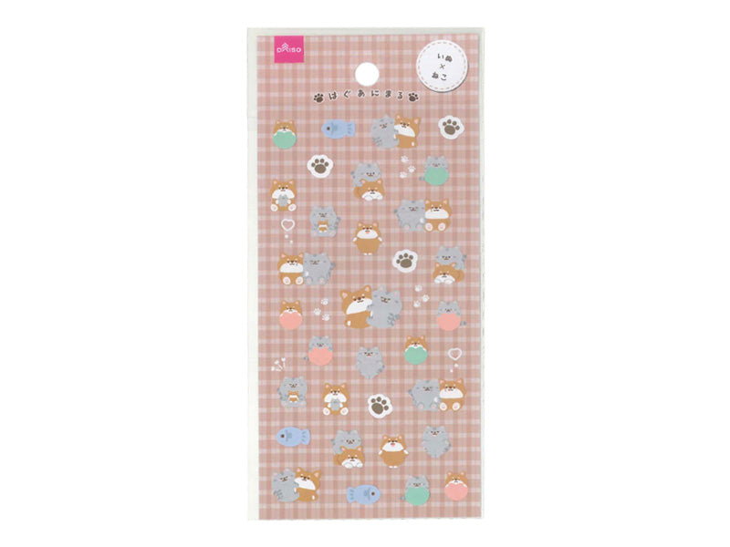 シートシール（はぐあにまる、いぬとねこ） ダイソー(DAISO)