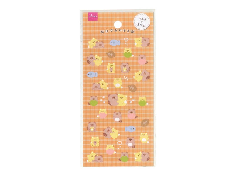 シートシール（はぐあにまる、たぬきときつね） ダイソー(DAISO)