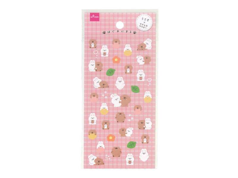 シートシール（はぐあにまる、うさぎとクアッカワラビー） ダイソー(DAISO)
