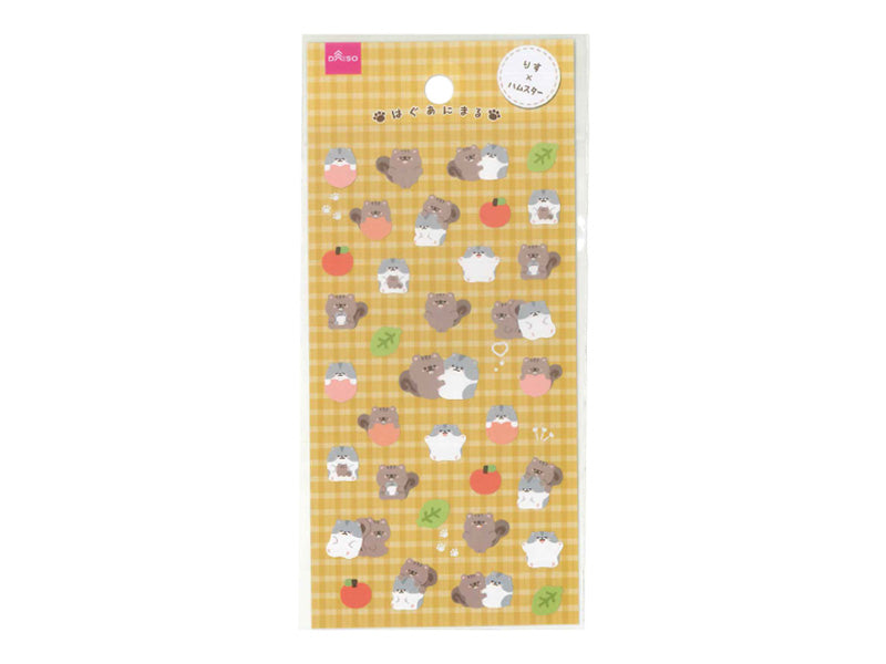 シートシール（はぐあにまる、リスとハムスター） ダイソー(DAISO)