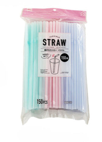 曲がるストロー（パステル、１５０本） ダイソー(DAISO)