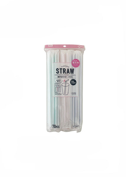 曲がるストロー（パステル、７０本、紙袋入） ダイソー(DAISO)
