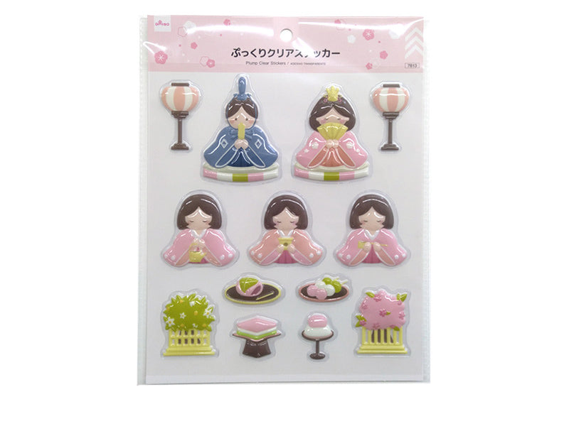 ぷっくりクリアステッカー（桃の節句） ダイソー(DAISO)