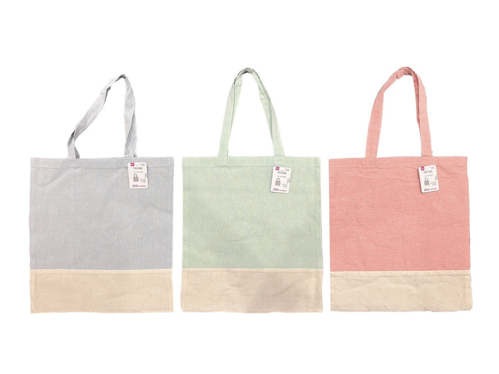 トートバッグ （ピンク・グリーン・サックスブルー） ダイソー(DAISO)