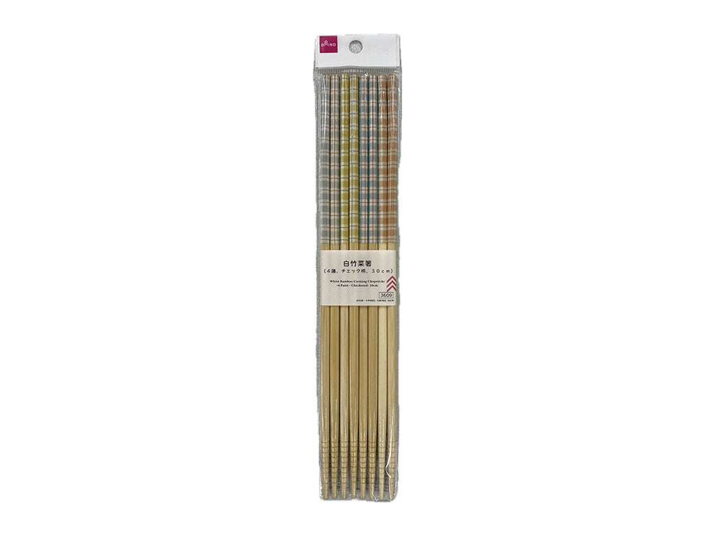 白竹菜箸（４膳、チェック柄） ダイソー(DAISO)
