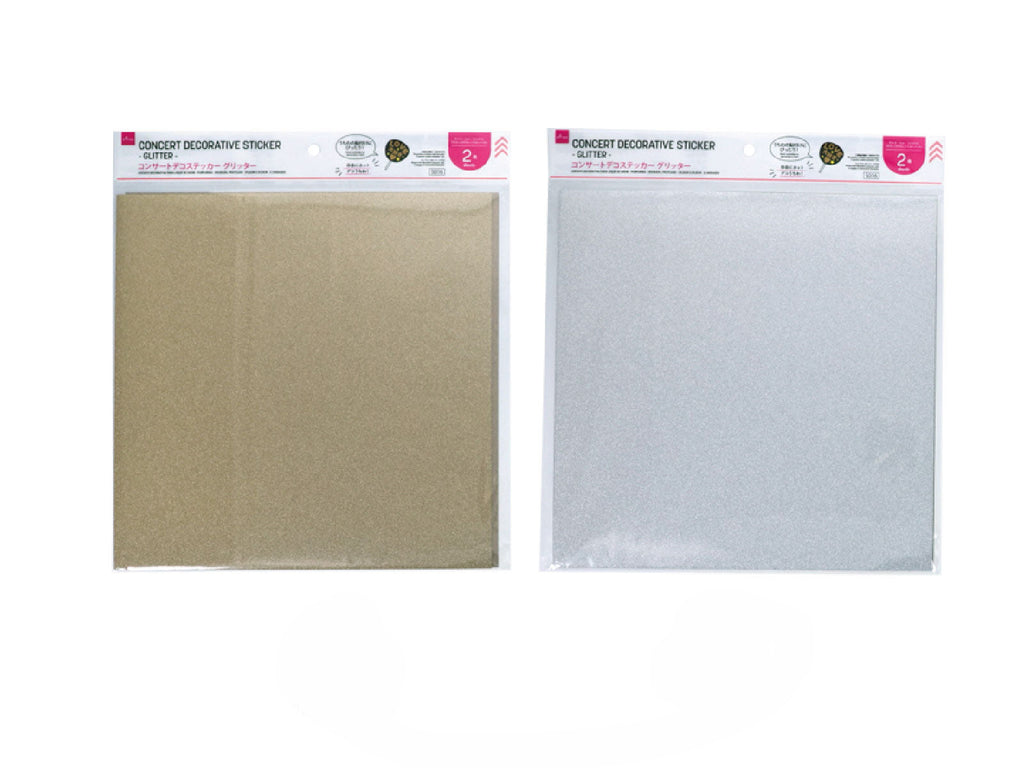 コンサートデコステッカー（グリッター、ゴールドカラー、シルバーカラー、２枚） ダイソー(DAISO)