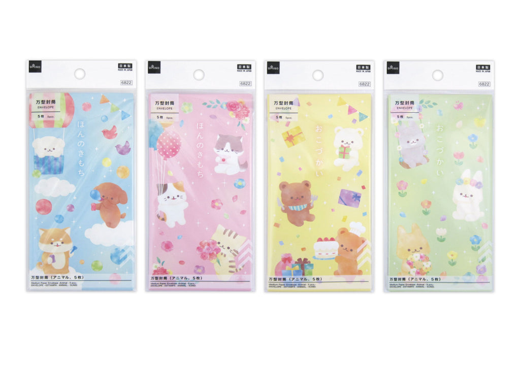 万型封筒（アニマル、５枚） ダイソー(DAISO)