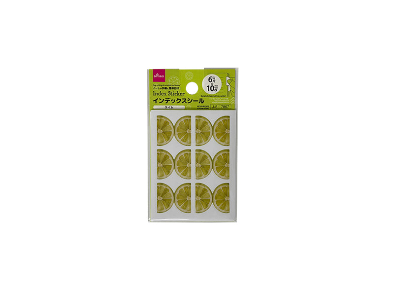 インデックスシール（フレッシュフルーツ、ライム、６片×１０枚） ダイソー(DAISO)