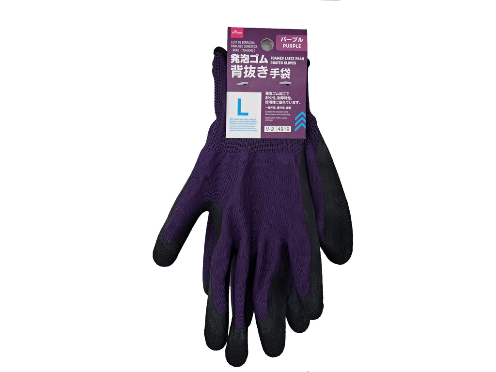 発泡ゴム背抜き手袋（パープル、Ｌ） ダイソー(DAISO)