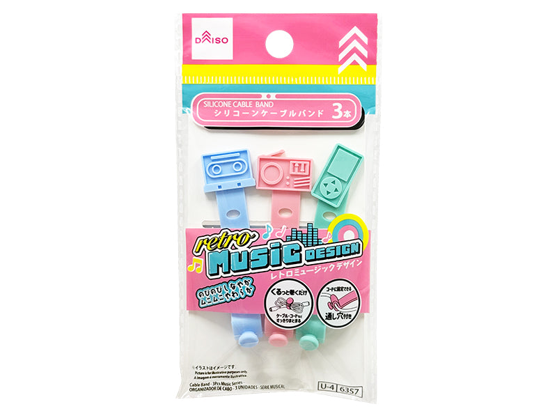 ケーブルバンド（３本、音楽シリーズ） ダイソー(DAISO)
