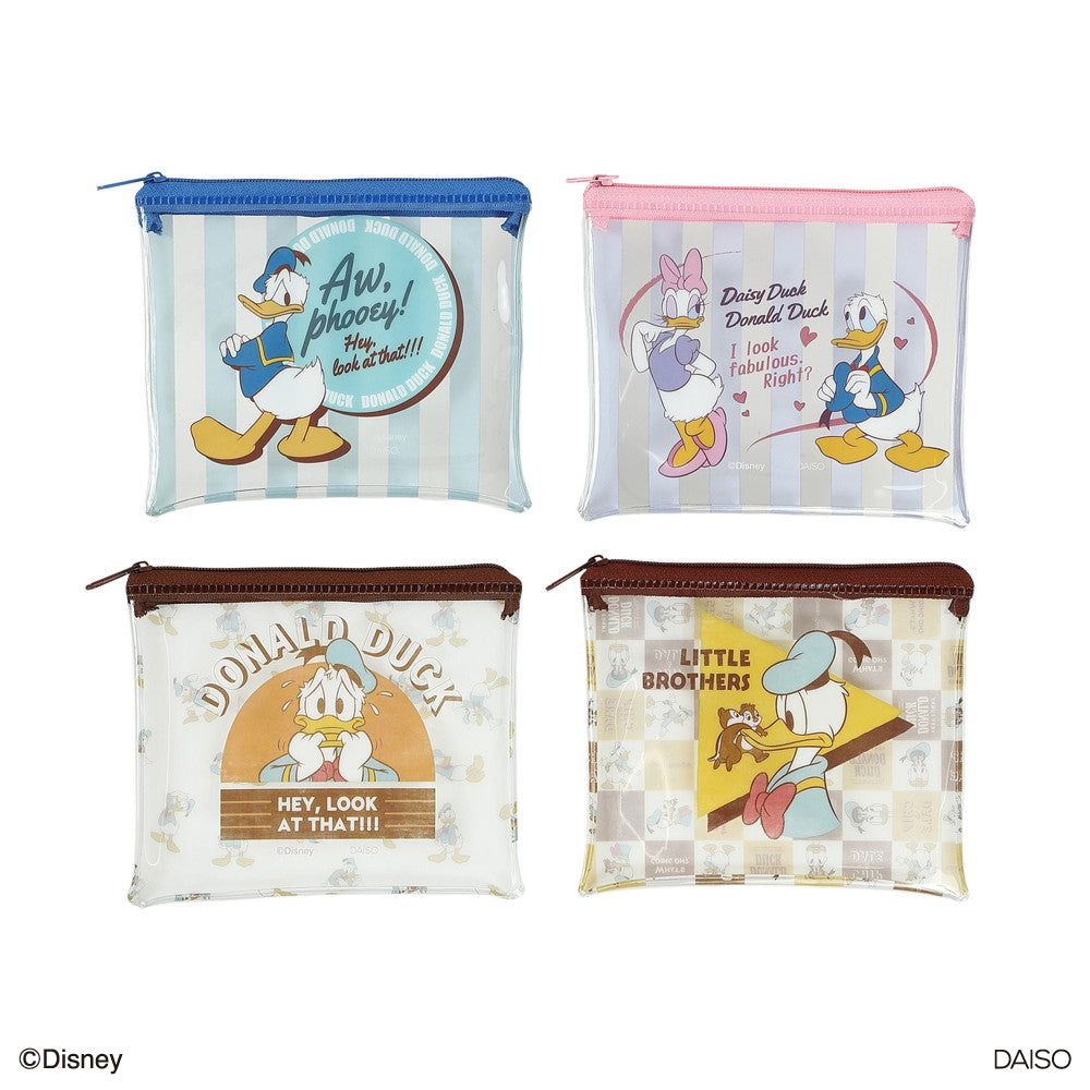 ビニールフラットポーチ（ドナルド＆フレンズ）ＤＣ８ ダイソー(DAISO)