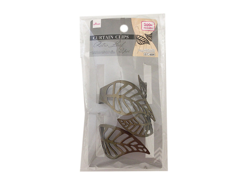 カーテンクリップ（レトロ、リーフ、２個） ダイソー(DAISO)
