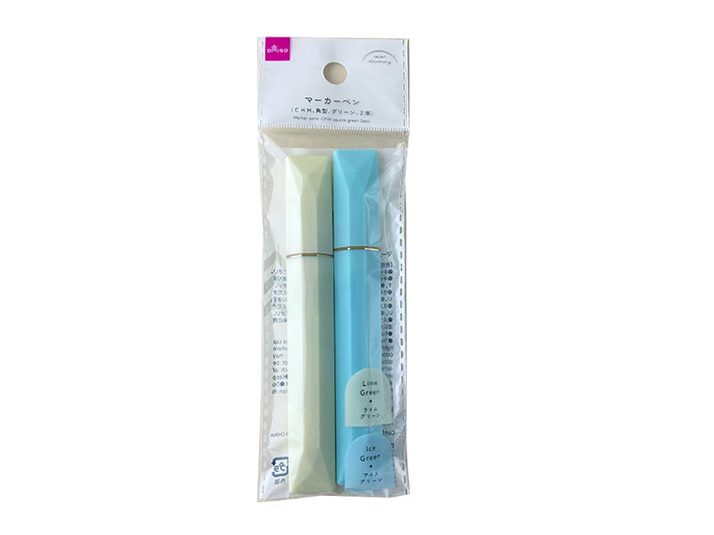 マーカーペン（ＣＨＭ、角型、グリーン、２本） ダイソー(DAISO)