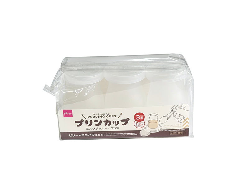 プリンカップ（ミルクボトル型、３個） ダイソー(DAISO)