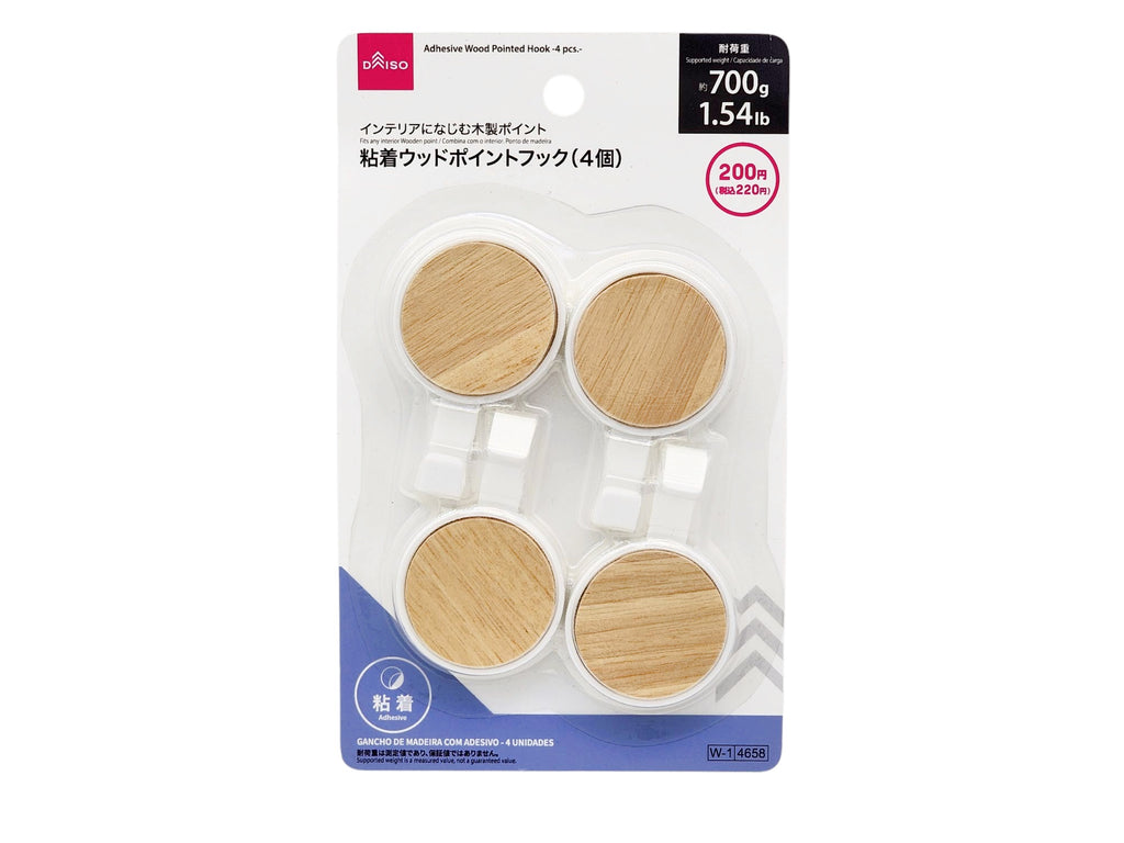 粘着ウッドポイントフック（４個） ダイソー(DAISO)