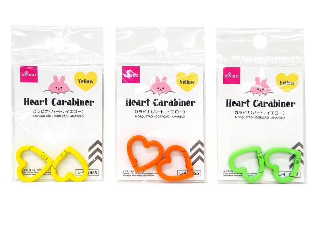 カラビナ（ハート、イエロー・オレンジ・グリーン） ダイソー(DAISO)