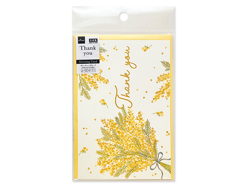 グリーティングカード（Ｔｈａｎｋ Ｙｏｕ、ミモザ） ダイソー(DAISO)