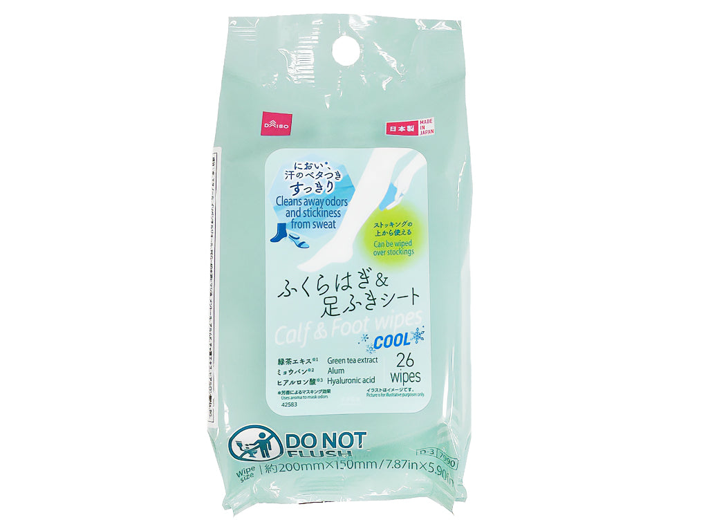 ふくらはぎ＆足ふきシート（冷感、２６枚） ダイソー(DAISO)