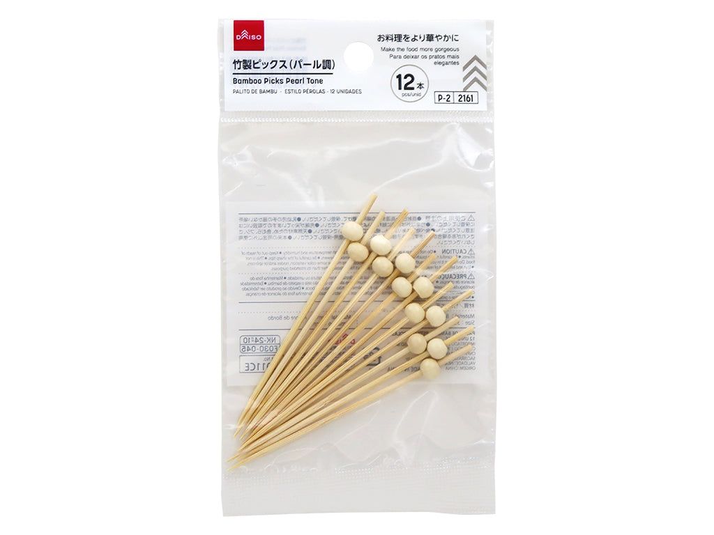 竹製ピックス（パール調、１２本） ダイソー(DAISO)