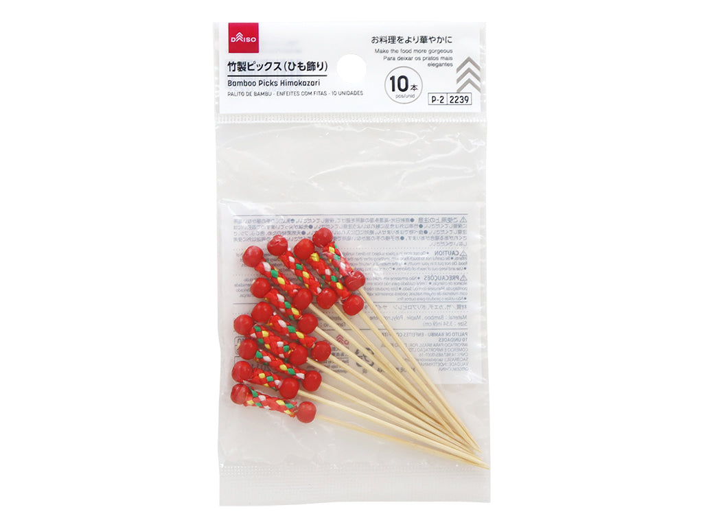 竹製ピックス（ひも飾り、１０本） ダイソー(DAISO)