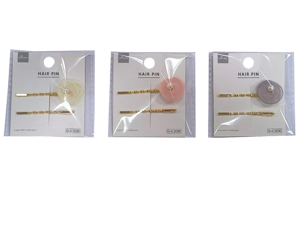 シフォンフラワーヘアピンセット ダイソー(DAISO)