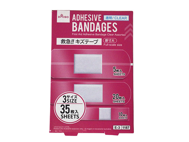 救急！！キズテープ 透明 アソート ３５枚入 ダイソー(DAISO)