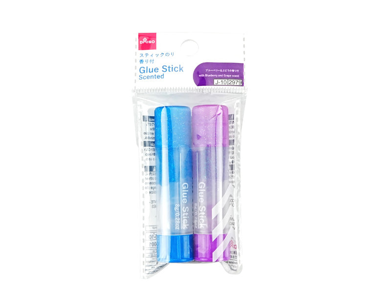 スティックのり（ラメ入、透明カラー、香り付、ブルーベリー＆ぶどう、２本） ダイソー(DAISO)