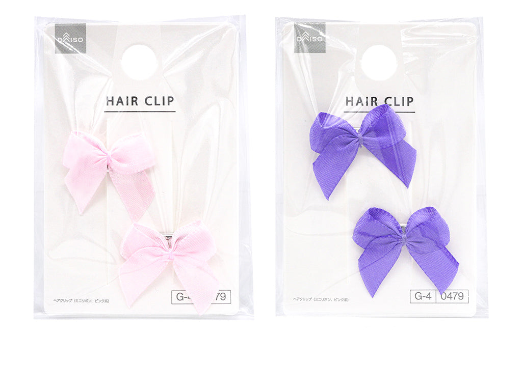 ヘアクリップ（ミニリボン、ピンク系） ダイソー(DAISO)