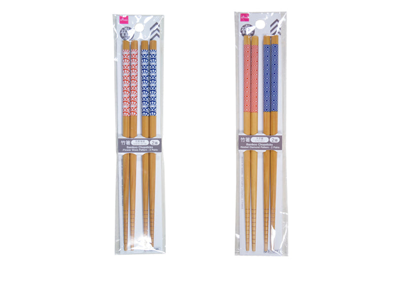 竹箸（花青海波、入子菱、２膳） ダイソー(DAISO)