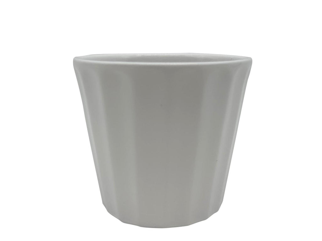 テラコッタ植木鉢（ウェーブ、白） ダイソー(DAISO)