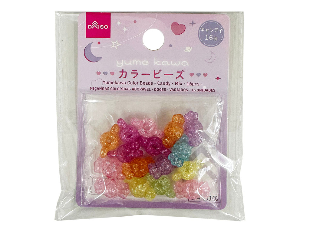 ゆめかわカラービーズ（キャンディ、ミックス、１６個） ダイソー(DAISO)