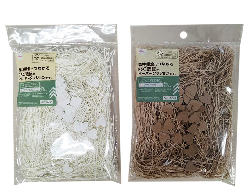 ペーパークッション（アイボリー、ブラウン、ハート型チップ） ダイソー(DAISO)