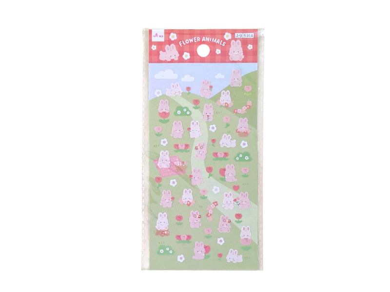シートシール（フラワーアニマル、うさぎ） ダイソー(DAISO)