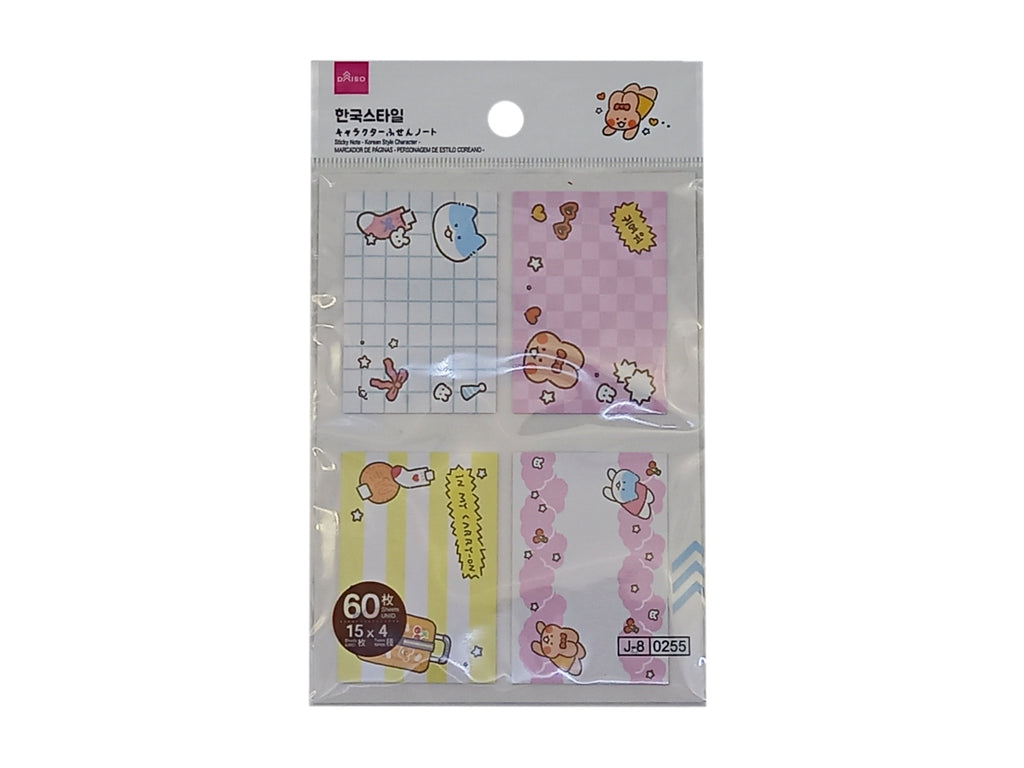 ふせんノート（韓国スタイルキャラクター、１５枚ｘ４種） ダイソー(DAISO)