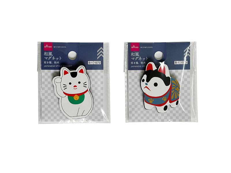 和風マグネット（招き猫、狛犬） ダイソー(DAISO)