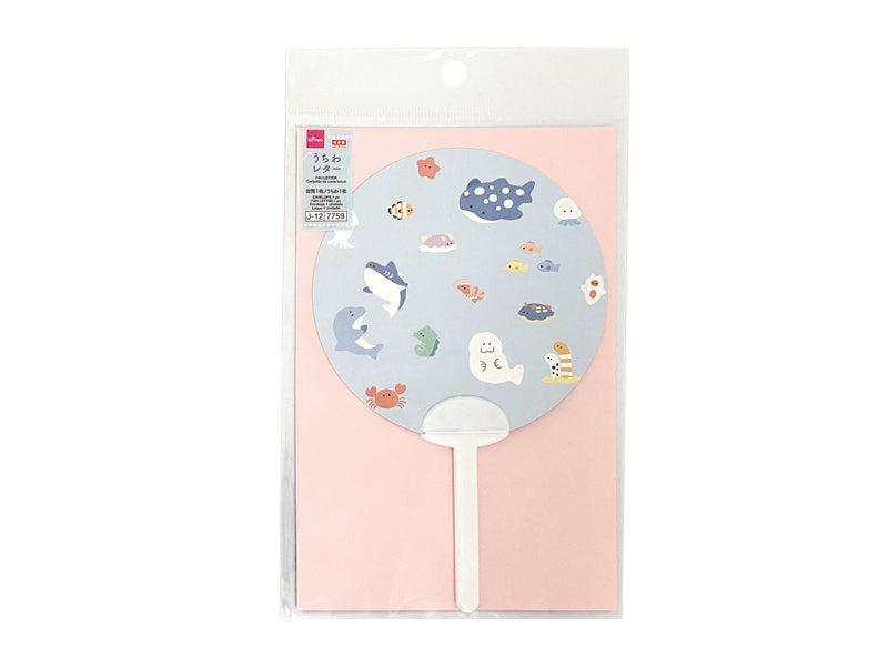 うちわレターセット（夏柄、うみのいきもの） ダイソー(DAISO)