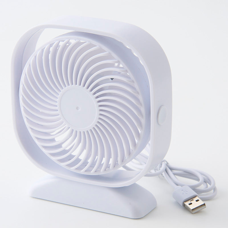扇風機（ＵＳＢ、四角丸型、ブラケット付、ＷＨ） ダイソー(DAISO)