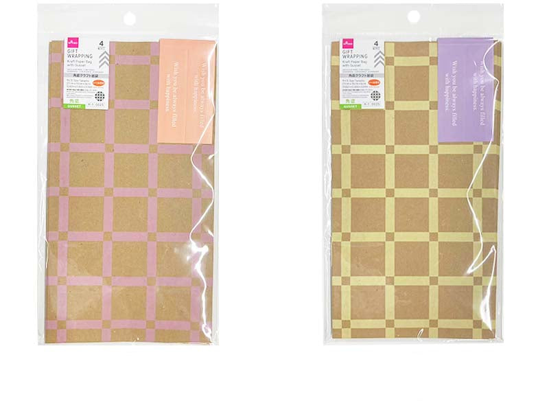 角底クラフト紙袋（ニュアンスカラー、４枚） ダイソー(DAISO)